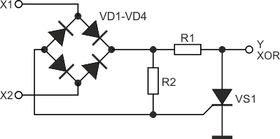 Тиристорный логический элемент XOR.