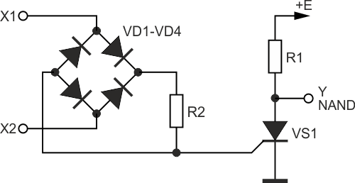 Тиристорный логический элемент NAND.