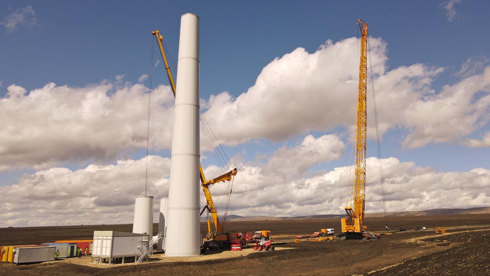 АО НоваВинд приступило монтажу ветроэнергетических установок