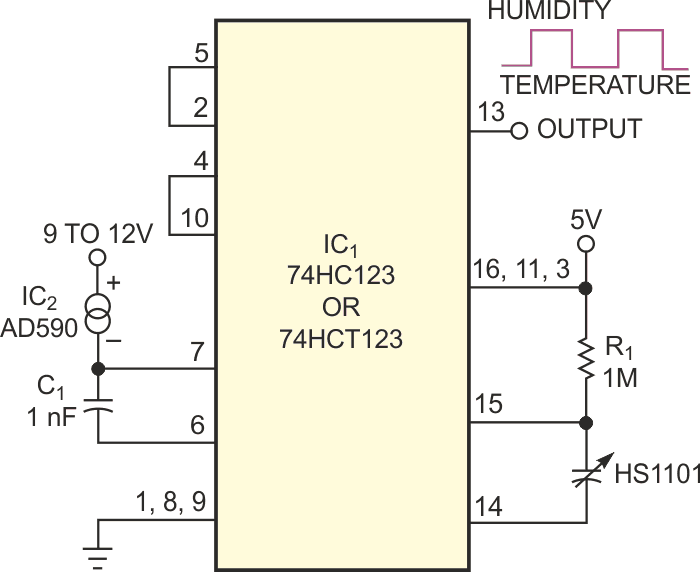 Measure humidity temperature on one TTL