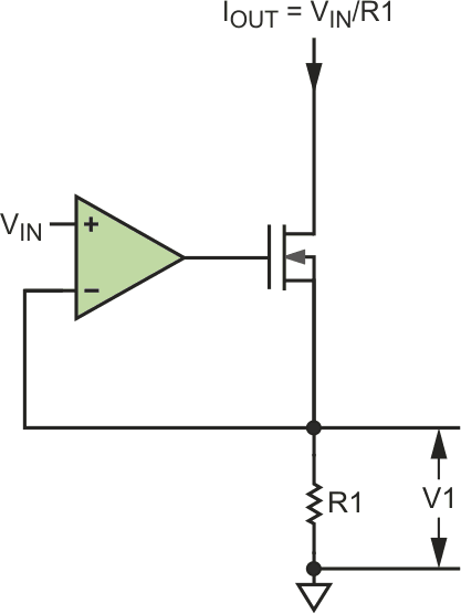 Transconductance amplifier. VIN -> IOUT.