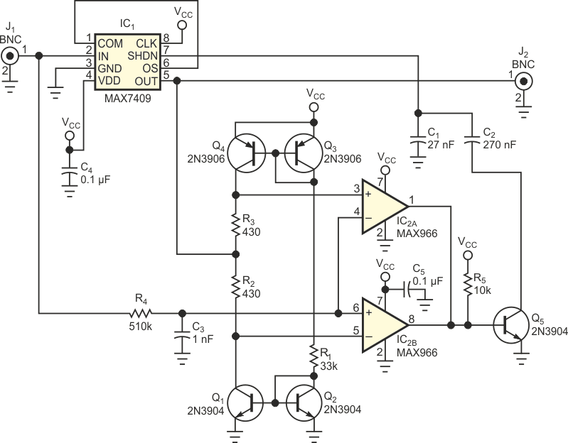 This lowpass filter maintains a fast step response by dynamically adjusting its cutoff frequency.