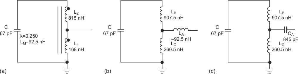 A traditional Hartley oscillator's resonant circuit consists of a tapped inductor and resonating capacitor