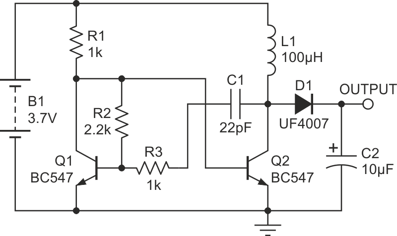 DC/DC converter using transistors