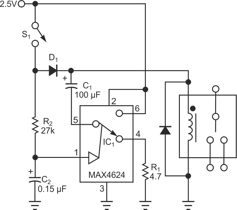 By using an analog switch, you can reduce a relay's power consumption.