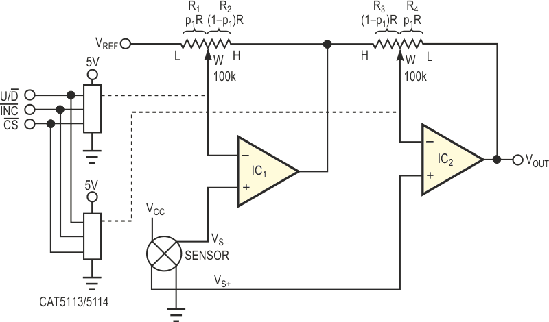 An improved circuit features programmability and fewer components.