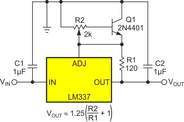 Failsafe circuits with a negative regulator need an NPN Q1.