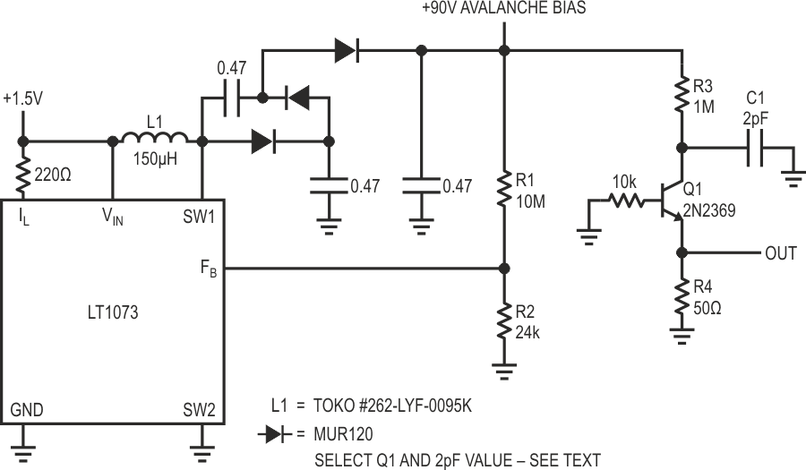 1.5V Powered 350ps rise time pulse