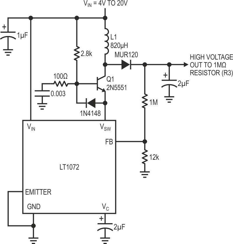 Alternate 90 V DC-DC converter.