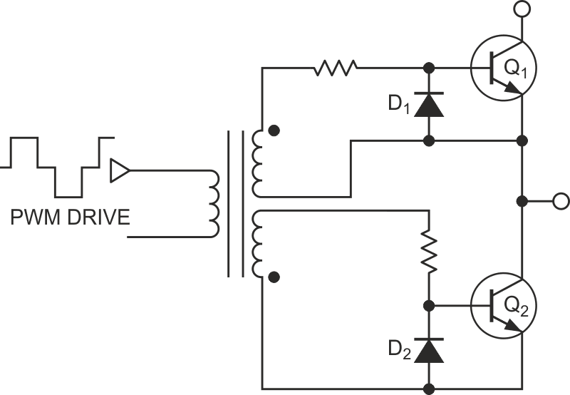 You can use slow diodes to generate dead time in a half-bridge configuration.