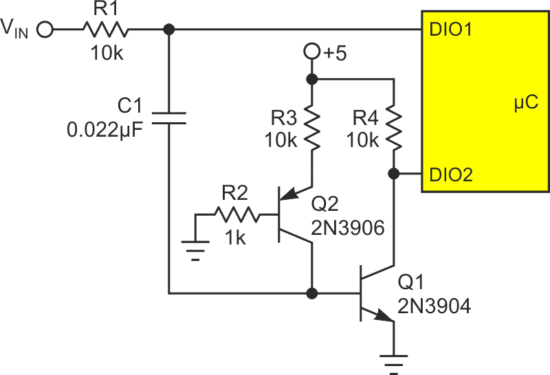 Circuit of a free (approximately) ADC.