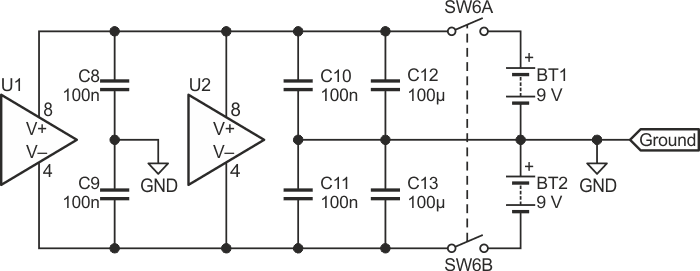 Diagram showing the power supply.