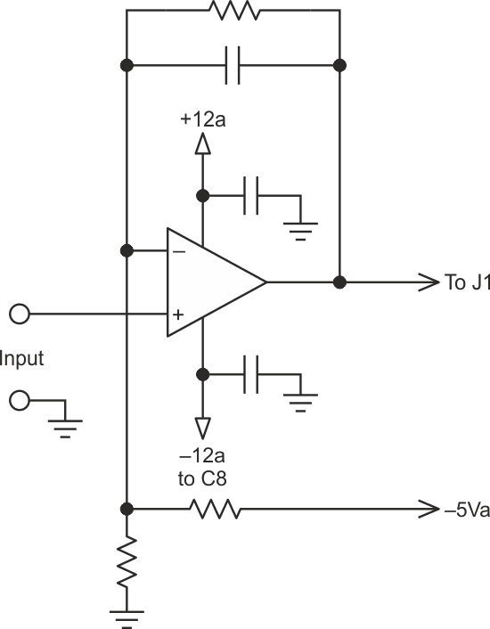 You can use a generic level shifter to offset negative input levels (relative to J2) to positive-only at J1.