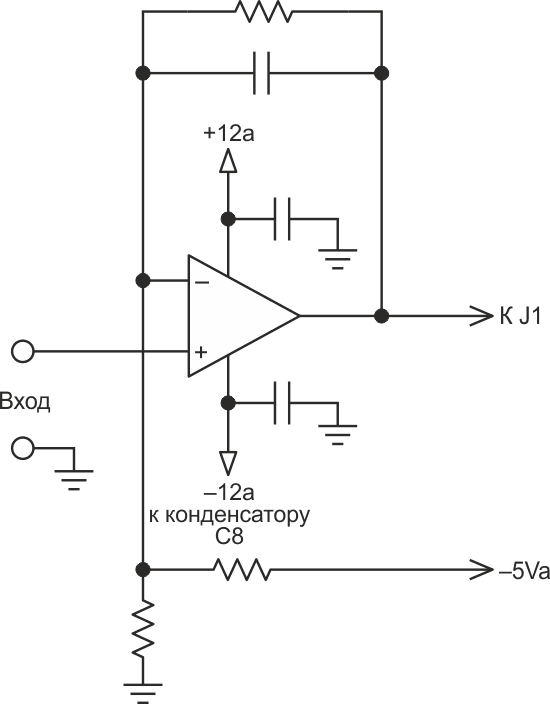 Для смещения отрицательных (относительно J2) входных напряжений можно использовать обычную схема сдвига уровней, выходное напряжение которой всегда положительное.