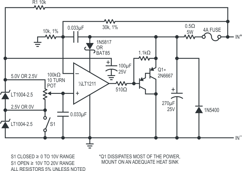 Schematic diagram of the battery simulator.