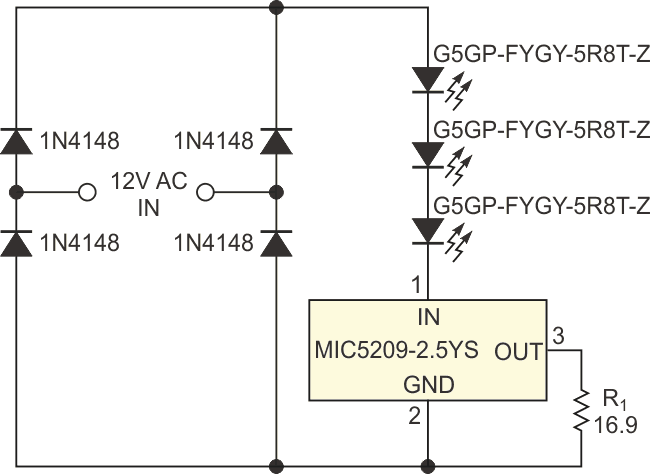 A low-cost regulator is the heart of an LED current limiter.