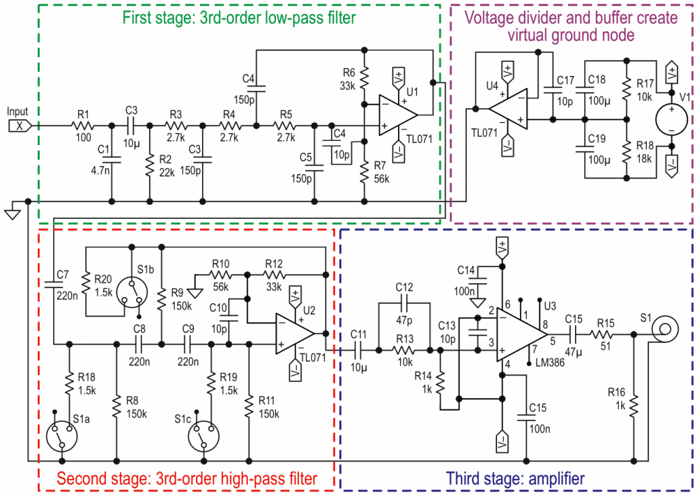 Main amplifier schematic.