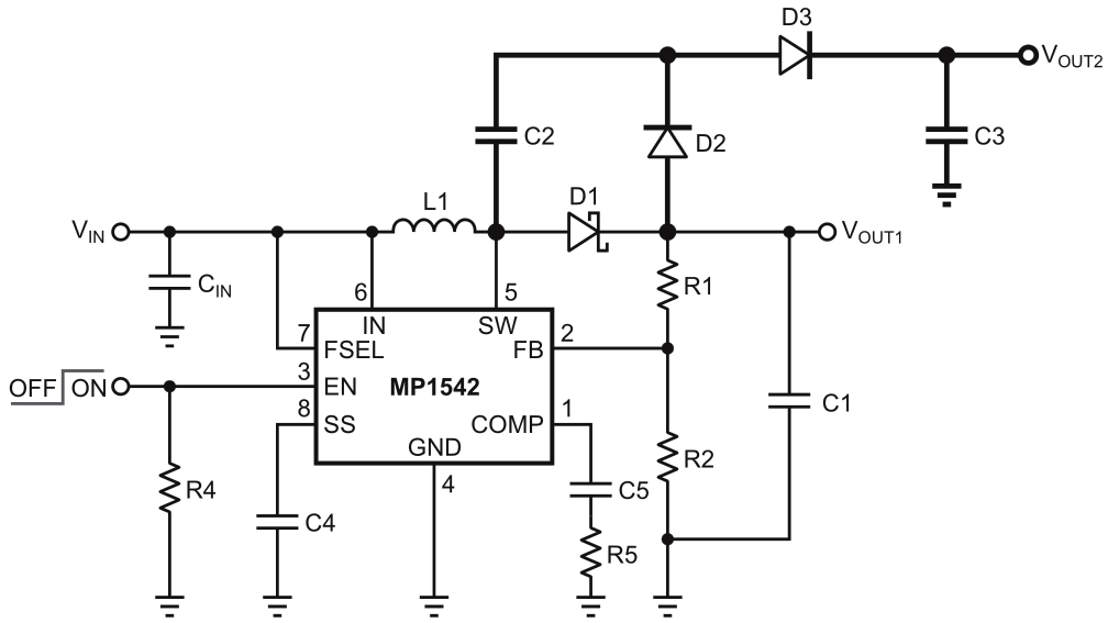 A charge pump in a boost circuit.