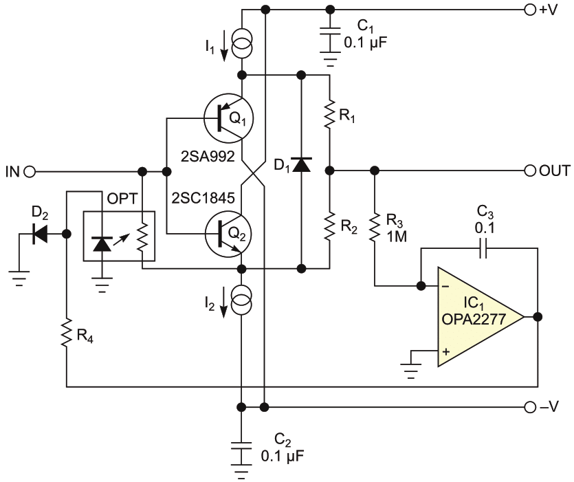 If you know which beta value is higher, you can replace one device with a diode, D2.