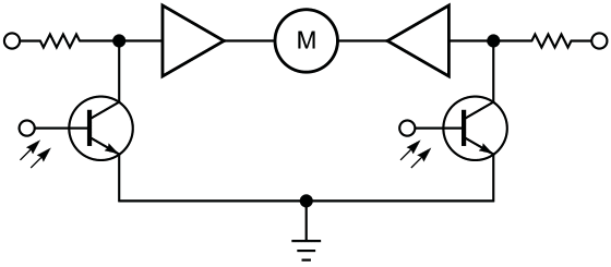 This circuit is the same as that in Figure 3, and it works with phototransistors without modification.
