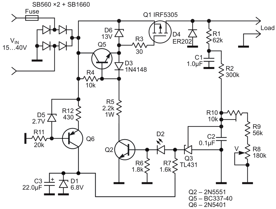 Another regulator that is well-suited for heavier loads on the order of 100 W.