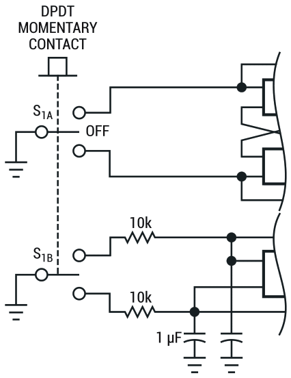 You can restructure the switch-interface circuit of Figure 1 as shown.
