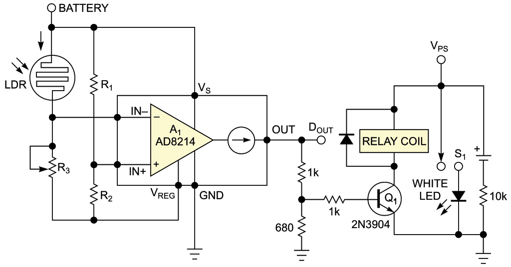 Simple night-light uses photoresistor detect dusk