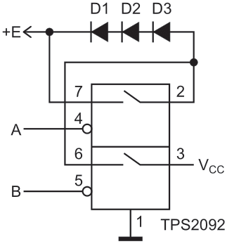 Power switch that is simpler and consumes less power than the BJT switches shown in Figure 1.