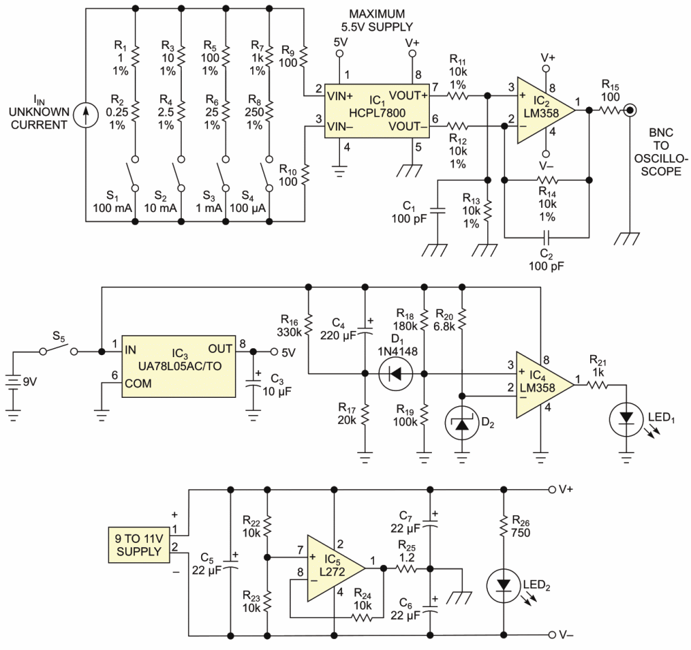 Circuit lets you isolate measure current