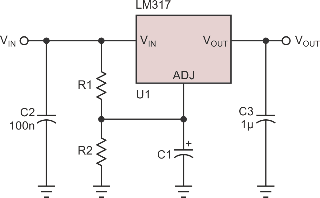 LM317-based capacitance multiplier.