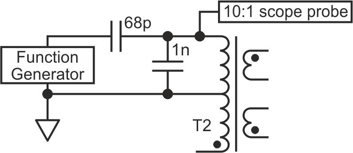 Measuring transformer inductance with a scope and square wave function generator.