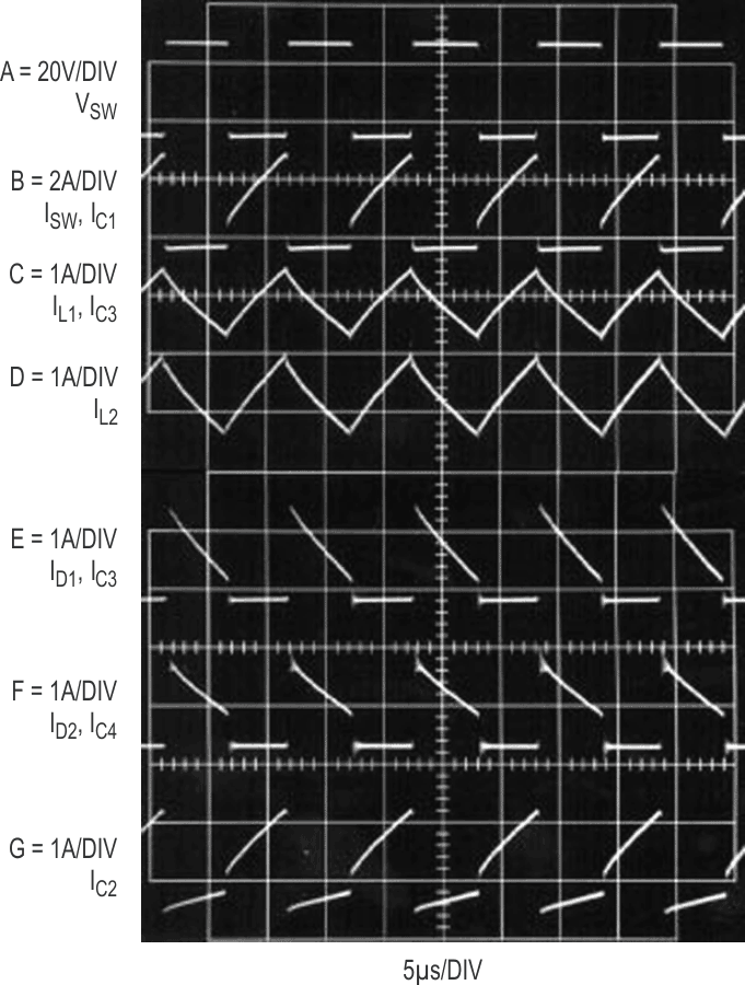 LT1074 switching waveforms.