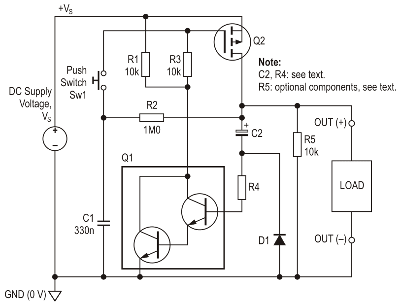 Minor changes to the basic switch circuit allow for a preset timed output.