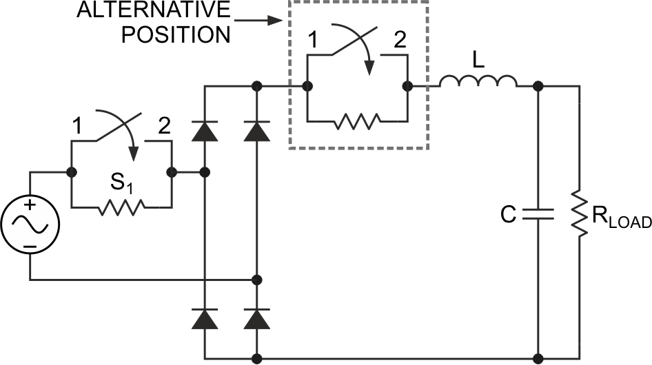 Passive circuit limits inrush current