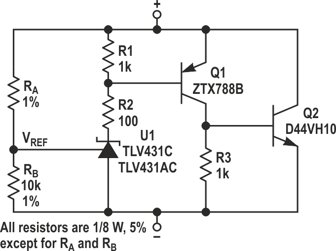 This high-current shunt-regulator is designed for applications requiring shunt voltages ranging from 1.75 V to 6 V.
