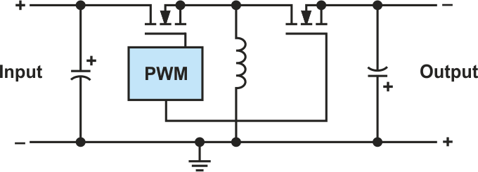 An inverting buck-boost converter.