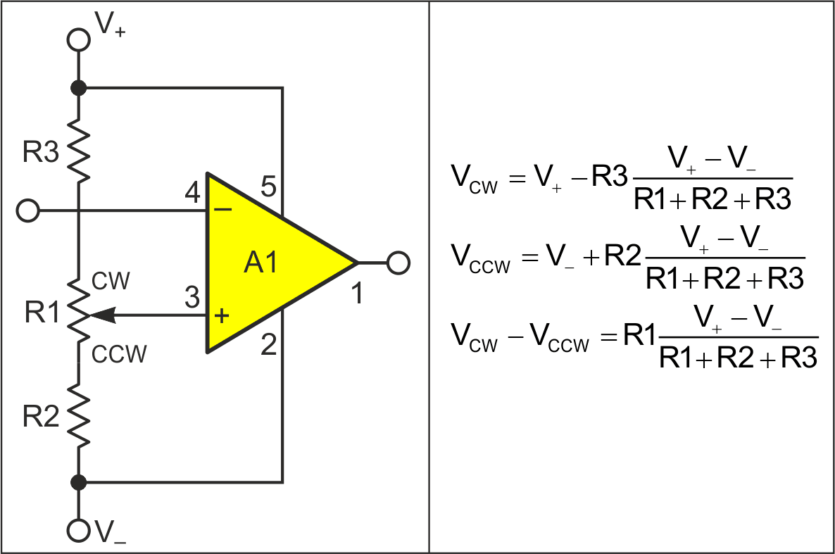 The bad: Attenuation of the supply voltages is done with subtraction instead of division, destroying the PSRR of the amplifier.