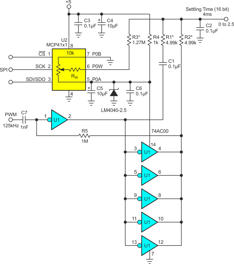 8-bit PWM 8-bit Dpot 16-bit hybrid