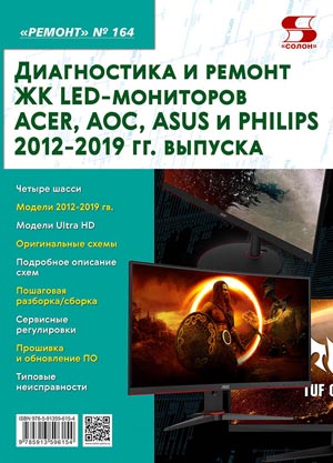 Диагностика и ремонт ЖК LED-мониторов ACER, AOC, ASUS и PHILIPS 2012-2019 гг. выпуска