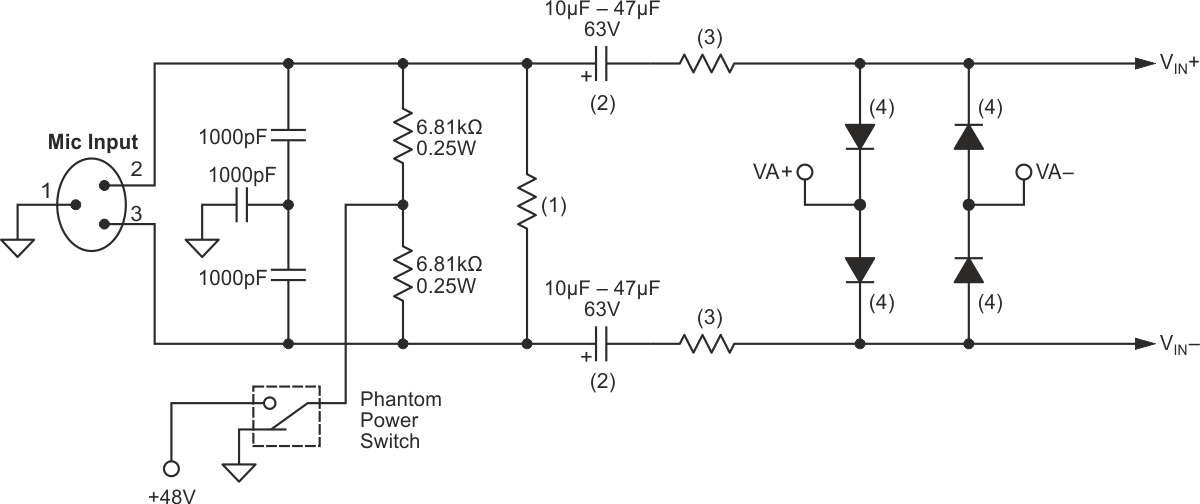 Phantom microphone power ghost machine