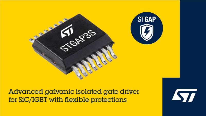 Драйверы затворов STMicroelectronics усовершенствованной гальванической изоляцией