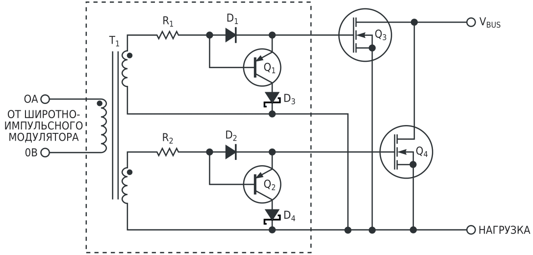Два MOSFET, включенных параллельно, обеспечивают бóльшую мощность, чем схема на Рисунке 1.