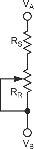 Классическое регулируемое сопротивление; RMAX = RS + RR; RMIN = RS.