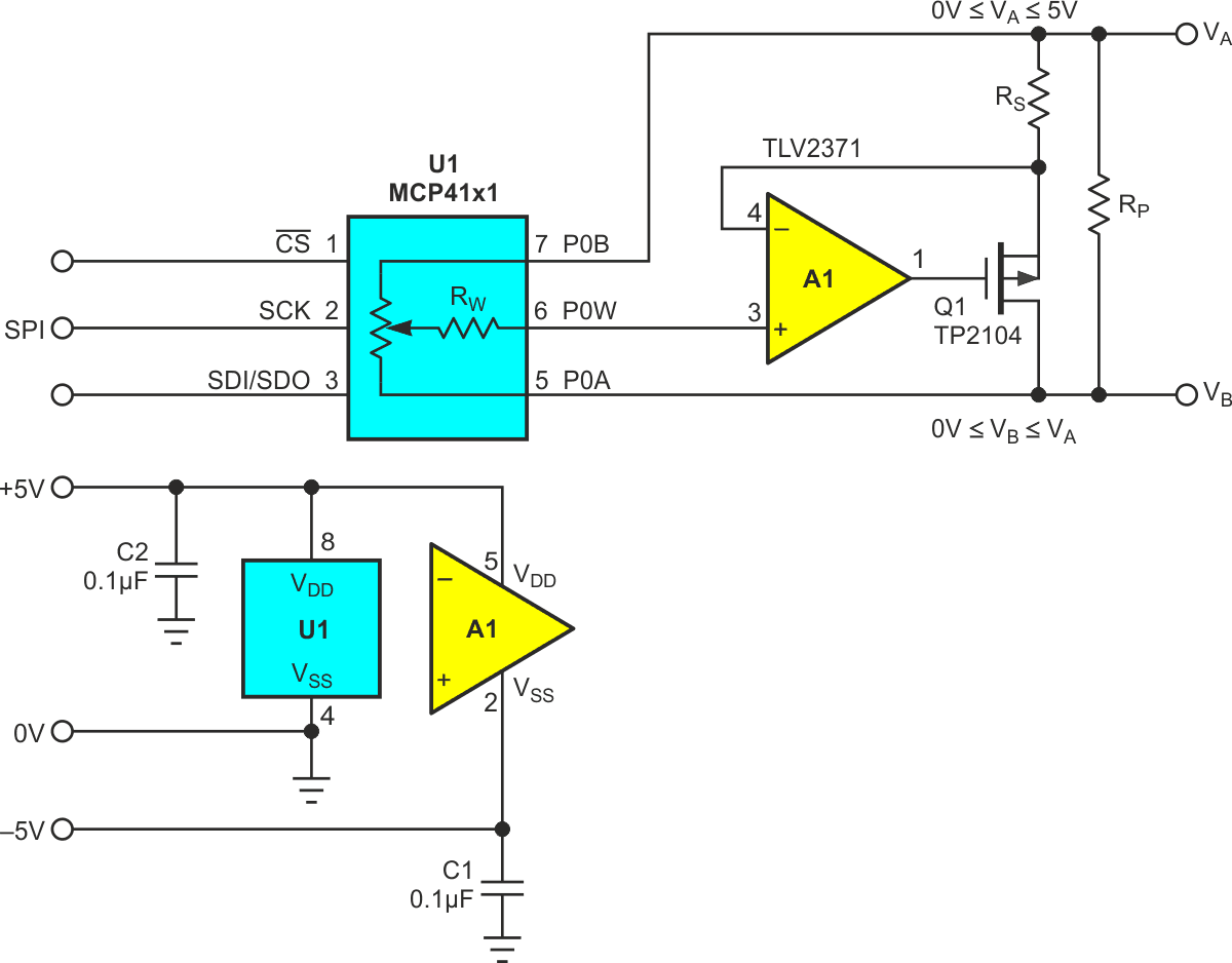 Synthesize precision bipolar Dpot rheostats