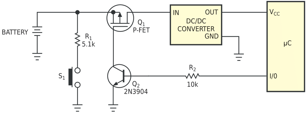 Transistor latch improves on off circuitry