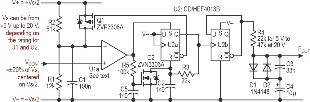 A variant on Part 1's Figure 2, allowing operation with a supply of up to 20 V.