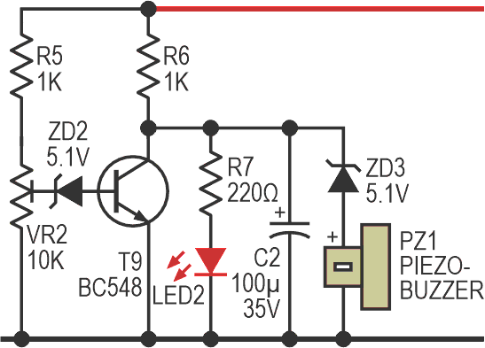 Low battery indicator circuit.