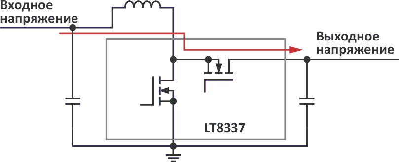 Повышающий регулятор LT8337 с технологией Silent Switcher, который также поддерживает режим PassThru.