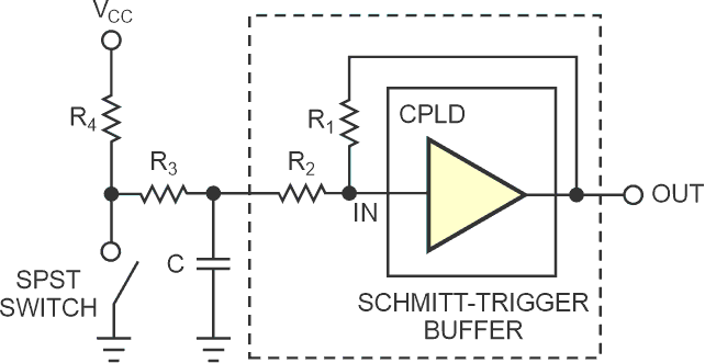 Use a Schmitt trigger to debounce switch contacts.