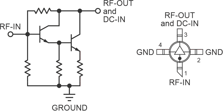 The monolithic amplifier offers reliable performance across a broad frequency range.